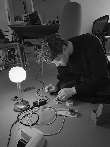 Working on an early I Ching device prototype